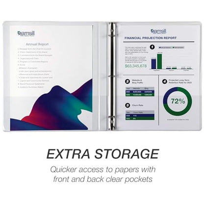 Samsill Economy 0.5 Inch 3 Ring Binder Bulk Pallet, Round Ring Binder, Customizable Clear View Cover, White, Pallet of 768 Binders in 32 Cartons - color: White, size: Pallet, style: 0.5-Inch