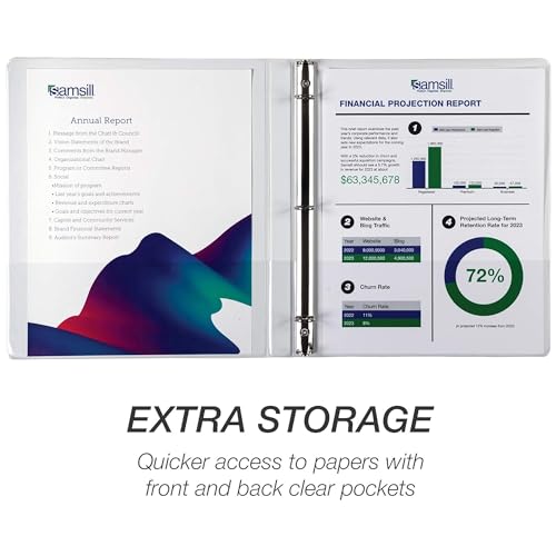 Samsill Economy 0.5 Inch 3 Ring Binder Bulk Pallet, Round Ring Binder, Customizable Clear View Cover, White, Pallet of 768 Binders in 32 Cartons - color: White, size: Pallet, style: 0.5-Inch