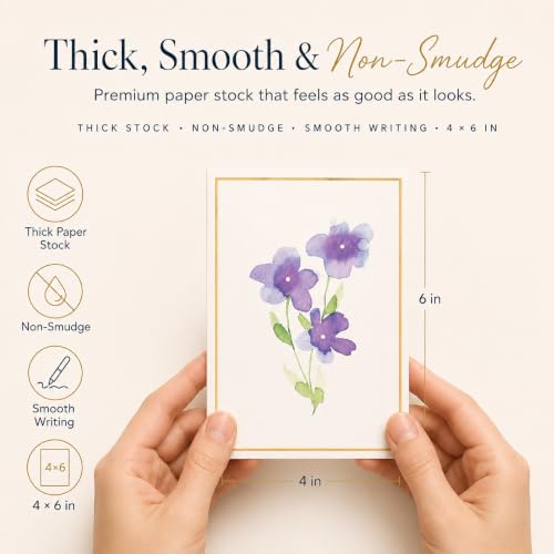 30 Premium Blank Cards with Envelopes & Stickers, 4x6 Inches | Elegant Floral Designs, Versatile and Blank Inside, Organized and Gift-Ready, Perfect for Any Occasion