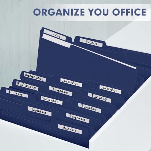 File Folder, PANDRI 120 Pack File Folder, 1/3 Cut Tab, Letter Size, Filing Folder for Office School Business, Dark Blue - color: Dark Blue