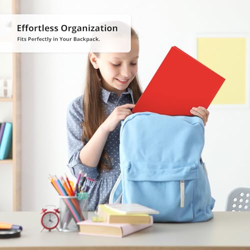 Taja Plastic Folders with Pockets (6 Pack, Red), 2-Pocket Folders with Business Card Slot, Heavy Duty, Fit Letter Size Documents, Perfect for School, Office & Business - color: E-red, size: 6 Pack