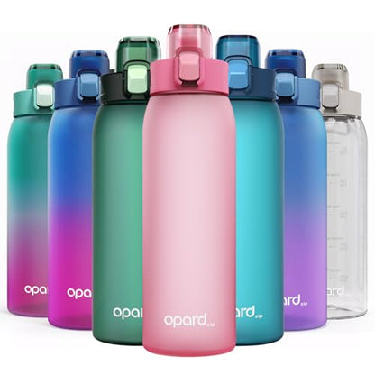 Opard Zip 30oz Plastic Water Bottle Dishwasher Safe, Leakproof Flip-Top Lid, BPA Free Tritan, Wide Mouth Reusable Sports Water Bottle for Gym Hiking Commuting Outdoor Travel and School - color: Sakura Pink, style: 30 Ounces