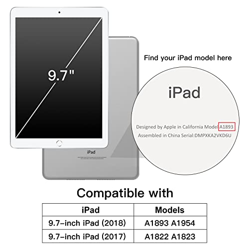 JETech Case for iPad 9.7-Inch (6th/5th Generation, 2018/2017), Soft TPU Transparent Slim Shockproof Tablet Cover (Clear) - color: Clear, size: iPad 6/5(2018/2017)