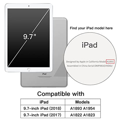 JETech Case for iPad 9.7-Inch (6th/5th Generation, 2018/2017), Soft TPU Transparent Slim Shockproof Tablet Cover (Clear) - color: Clear, size: iPad 6/5(2018/2017)