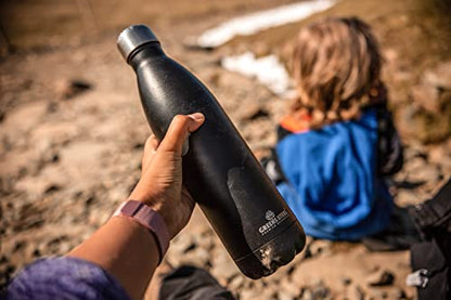 Greens Steel Stainless Steel Water Bottle - 25 oz, Black | Vacuum Insulated Double Wall with Screw Lid/Leak Proof | Thermal Travel Sports Canteen Coffee Flask - color: Black, size: 25 Ounces