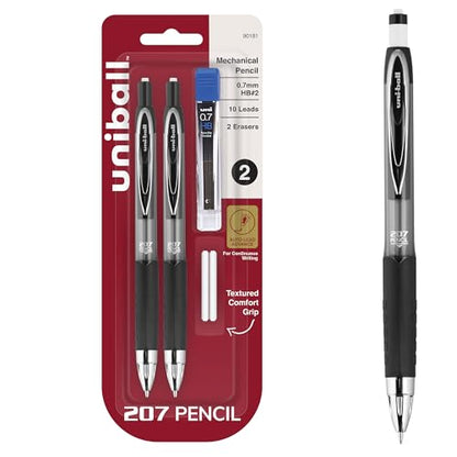 uniball™ 207 Mechanical Pencil Starter Kit, 0.7mm, HB #2, 2 Pack - color: Black, size: 1 Count (Pack of 2)
