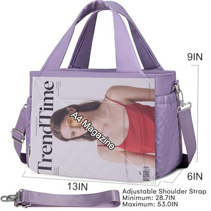 Artelaris Insulated Lunch Bag for Women,Leak-Proof Cooler Lunch Box, Cooling Tote for Adult,with 7 Pockets,Adjustable Strap(15 Liters) - color: Purple