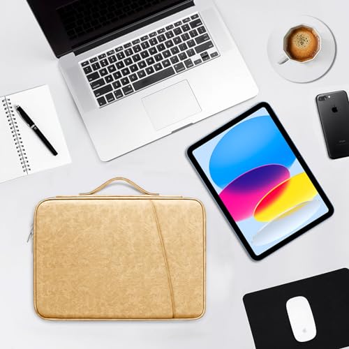 DTTO 9-11 Inch Tablet Sleeve Bag for iPad A16 11-in/Air 11-in M3 M2, iPad 10th Gen 10.9", iPad 9/8/7th Gen 10.2", iPad Air 5/4th Gen 10.9", iPad Pro 11, Galaxy Tab A9+, Waterproof Travel Bag, Apricot - color: Apricot, size: 9-11 Inch