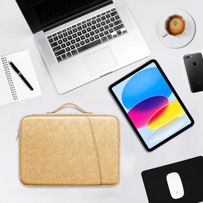 DTTO 9-11 Inch Tablet Sleeve Bag for iPad A16 11-in/Air 11-in M3 M2, iPad 10th Gen 10.9", iPad 9/8/7th Gen 10.2", iPad Air 5/4th Gen 10.9", iPad Pro 11, Galaxy Tab A9+, Waterproof Travel Bag, Apricot - color: Apricot, size: 9-11 Inch