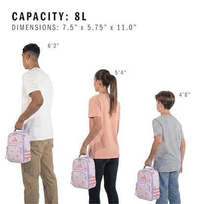 adidas Kids Santiago Lunch Bag for Girls & Boys – Insulated Cooler Lunchbox, 8L - color: 4.0/Shooting Stars Distilled Pink/ Violet Tone Purple/ Semi Frozen Turbo Pink