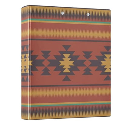 3 Ring Binder with Clipboard, D Rings Holds 200 Sheets, Heavy Duty Binders Folder for School Office, Waterproof PVC Cover with 3 Interior Clear Pockets, Southwestern Fall Pattern
