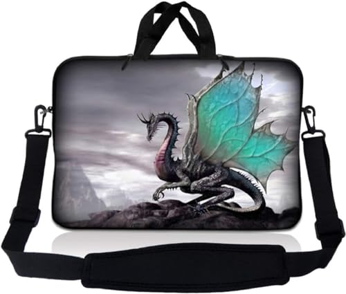 Laptop Skin Shop Neoprene Laptop Sleeve Bag Carrying Case with Handle and Adjustable Shoulder Strap Parent 1 - color: Flying Dragon, size: 8 in -10.2 in