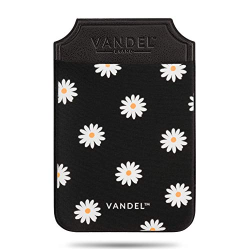 Vandel Pocket – Designer Stick-On Fabric Phone Wallet for Women and Men, Cute Credit Card Holder for Back of Phone and iPhone Case, Stretchy Fabric Adhesive Sleeve for All iPhones and Androids - color: Daisies