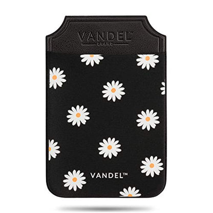 Vandel Pocket – Designer Stick-On Fabric Phone Wallet for Women and Men, Cute Credit Card Holder for Back of Phone and iPhone Case, Stretchy Fabric Adhesive Sleeve for All iPhones and Androids - color: Daisies