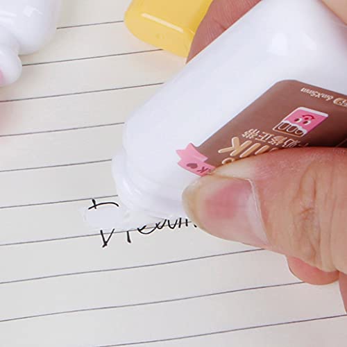 Cartoon Correction Tape Total Length 236.22inches (6M) Portable Milk Bottle White Correction Tape for for Student