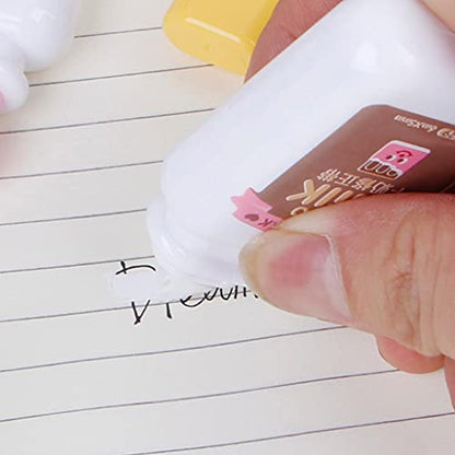 Cartoon Correction Tape Total Length 236.22inches (6M) Portable Milk Bottle White Correction Tape for for Student