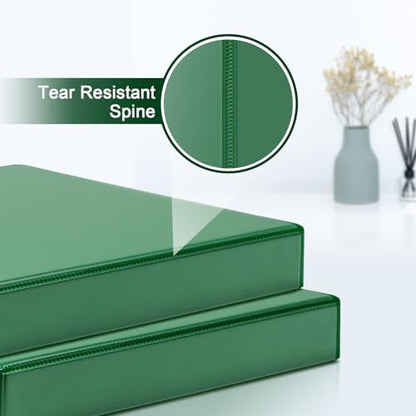 COMIX Sturdy 3 Ring Binder 2 inch with Clear View Cover, 2" Slant-D Ring View Binder Holds 500 Sheets of US Letter Size Paper, 6 Pack (Green) - color: Green, size: 2 inch