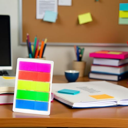 Flags Index Tabs - 5 Colors Sticky Notes Writable Labels Page, Creative Marker Bookmarks Text Highlighter Strips, Stationery Supplies for Home, School and Office 100Pcs