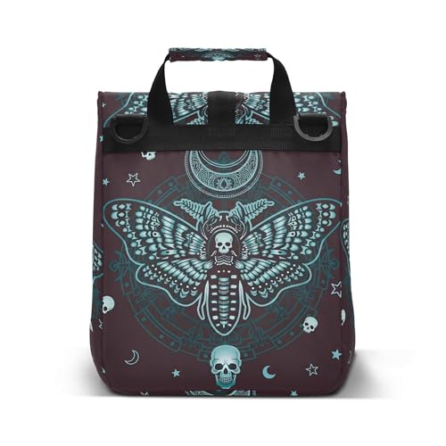 MNSRUU Insulated Lunch Bags Women Men, Butterfly Skull Mysticism Portable Reusable Thermal Meal Tote Cooler Bag Organizer, Adjustable Shoulder Strap, Handle - color: Skulls 183
