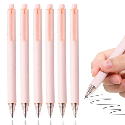Premium Pink Gel Pens - Smooth Writing, Quick Dry, Set of 6 - Ideal for Journaling, Note-Taking, Art Supplies - color: 6 Pink Black Ink