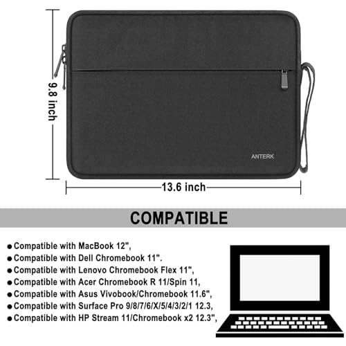 Laptop Sleeve Case 13 Inch, Water Resistant Traveling Computer Cover with Handle, Shockproof Protective Carrying Laptop Bag Compatible for 13 in MacBook Air/MacBook Pro M2 M1, Black - color: Black, size: 13 Inch