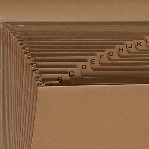 Smead Expanding File with Flap and Cord Closure, 21 Pockets, Alphabetic (A-Z), Letter Size, Kraft (70121) - size: 1 Count (Pack of 1), style: Expanding File