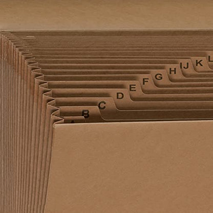 Smead Expanding File with Flap and Cord Closure, 21 Pockets, Alphabetic (A-Z), Letter Size, Kraft (70121) - size: 1 Count (Pack of 1), style: Expanding File