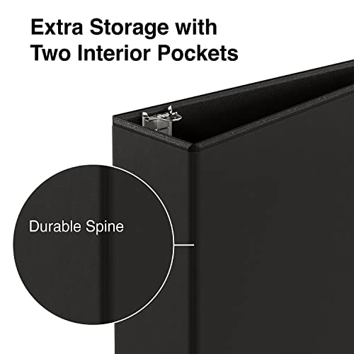 Staples Economy 3" 3‑Ring View Binders, D‑Ring, Black, High‑Capacity 600‑Sheet Storage – 3/Pack - color: Black, size: 3 Pack, style: 3'' Inch