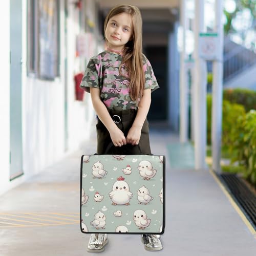 Cute Animal Chicken Farm Zipper Binder Bag 3 Ring Binder with Shoulder Strap Zip Up 500 Sheets Capacity Multi Pockets for School Office Supplies - color: Multi2284, size: Fit 500 Sheets
