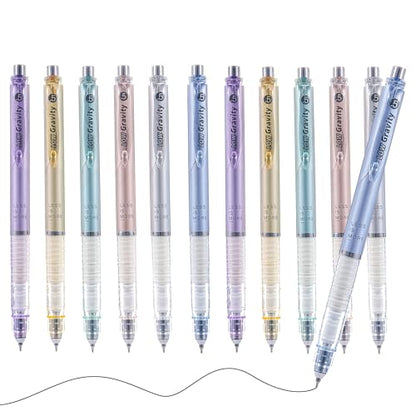 Gel Pens, Extra Smooth Black Ink Pen, 12 Pcs 0.5mm Fine Point Writing Pen for Journaling Note Taking, Nurse Retractable Pen, Cute Aesthetic Stationery School Office Supplies Gifts for Women