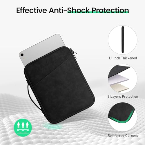 DTTO 9-11 Inch Tablet Sleeve Bag for iPad A16 11-in/Air 11-in M3 M2, iPad 10th Gen 10.9", iPad 9/8/7th Gen 10.2", iPad Air 5/4th Gen 10.9", iPad Pro 11, Galaxy Tab A9+, Waterproof Travel Bag, Black - color: Black, size: 9-11 Inch