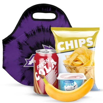 Campus Lab Abilene Christian University Tie-Dye Soft Neoprene Lunch Bag - color: Abilene Christian University Wildcats