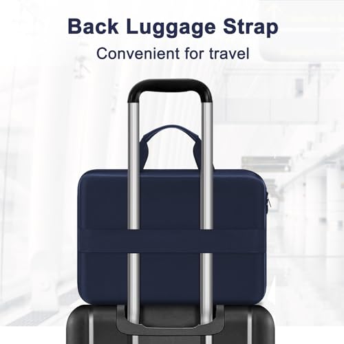 MOSISO 15.6-16 inch Laptop Hard Case, 15 inch Shockproof Waterproof Laptop Case Hard Shell Compatible with MacBook HP Dell, Carrying Sleeve Computer Bag with Sturdy Handle&Front Pocket&Belt, Navy Blue - color: Navy Blue, size: 16 inch