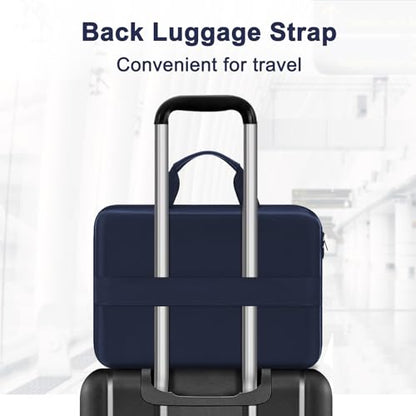 MOSISO 15.6-16 inch Laptop Hard Case, 15 inch Shockproof Waterproof Laptop Case Hard Shell Compatible with MacBook HP Dell, Carrying Sleeve Computer Bag with Sturdy Handle&Front Pocket&Belt, Navy Blue - color: Navy Blue, size: 16 inch