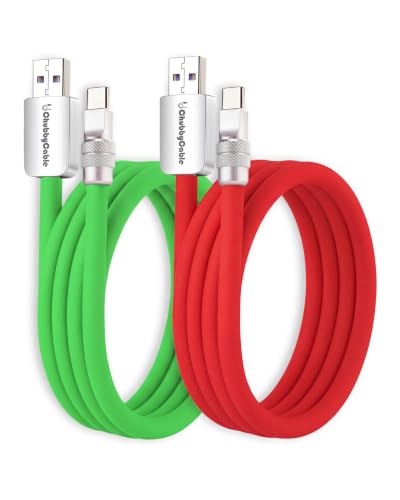 chubbycable Couple Chubby 2 Pack 120W USB C Cable Extra Thick Silicone Fast Charging Cable Compatible with iPhone 17-15 Series iPad Galaxy Series, Green+Red, USB-A to Type-C, 3.3FT - color: Green+Red, size: 3.3ft (1m), style: USB A-Type C