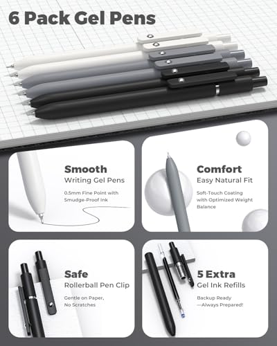 Four Candies School Supplies with Pen Case, 45ct Black | Back to School Stationery Set, Essentials for College & Nursing Students, 6 Gel Pens, 6 Mechanical Pencils, 12 Highlighters - color: Black, size: 45 Count (Pack of 1)