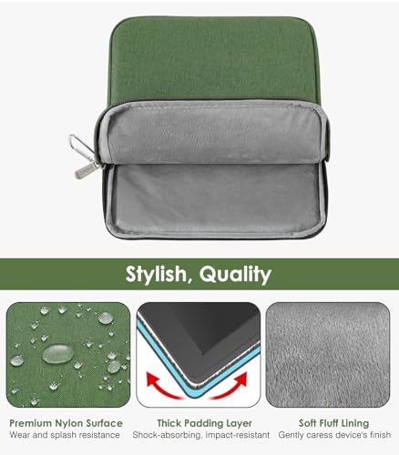 MoKo 9-11 Inch Tablet Sleeve Bag Carrying Case Fits New 11-inch iPad Pro M4/iPad Air M2 2024, Air 5/4/3 10.9"/10.5", Pro 11 M2, i-Pad 10th 10.9, i-Pad 9/8th Gen 10.2, Tab S8/S9 11", Grass Green | Tablet Carrying Case Fits iPad Air M2/Air 5/4 10, 9, iPadPr