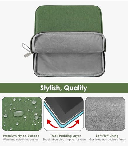 MoKo 9-11 Inch Tablet Sleeve Bag Carrying Case Fits New 11-inch iPad Pro M4/iPad Air M2 2024, Air 5/4/3 10.9"/10.5", Pro 11 M2, i-Pad 10th 10.9, i-Pad 9/8th Gen 10.2, Tab S8/S9 11", Grass Green | Tablet Carrying Case Fits iPad Air M2/Air 5/4 10, 9, iPadPr