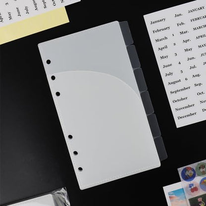 Mogoostry 12pcs A6 Binder Pocket 6Tabs Cash Envelopes with Label Sticker A6 Budget Sheets 2 Pockets Binder Divider Inserts Frosted Money Organizer - color: 12pcs Frosted Envelope