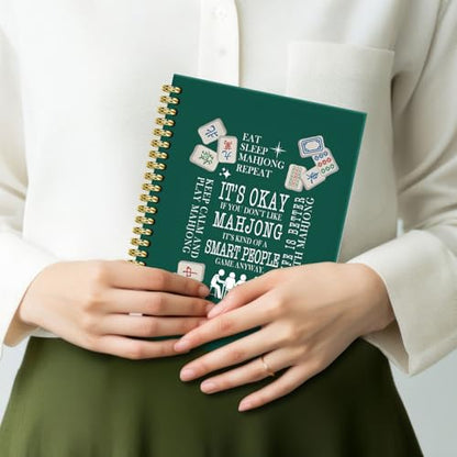 Mahjong Lover Gifts Notebook Journal 5.5x8.3, Funny Mahjong Notebook Gifts for Women Mah Jong Lovers Players, Mah Jong Accessories Journals, Hardcover Spiral Notebooks for Note Taking - color: 1