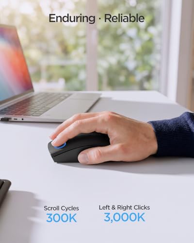 wegear USB Wireless Mouse for Laptop PC Mac, 2.4G Nano USB-A Ambidextrous Cordless Mouse, 1000 DPI Ergonomic Portable Optical Computer Mice for Business Travel, Home Office