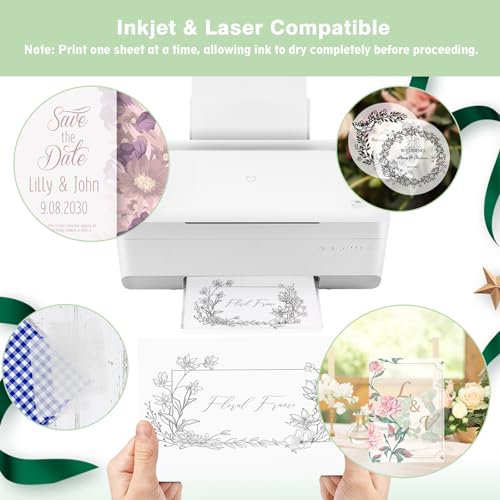 JAGERGREEN Vellum Paper 8.5 x 11 Inches 100GSM 50 Sheets, Thick Translucent Printable Vellum Paper for Invitations, Belly Bands, Tracing, Sketching - size: 50 PCS