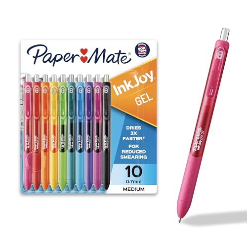 Paper Mate InkJoy Gel Pens, Medium Point, 10 Count - Teacher Supplies, Writing, Journaling, Back to School - size: 10 Count