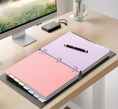 8 Tab Binder Dividers,Plastic Dividers for 3 Ring Binder,Big Tab Dividers for 3 Ring Binder with Sticker Labels, Pastel Color (2)