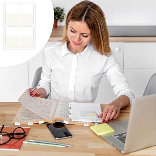 480 Pcs Sticky Index Tabs,Writable File Tab Sticky Tabs for Notebooks,Binders,File Folders,Books(White,1.6 X 1 Inch)