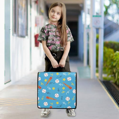 Baseball Star Blue Pattern 3 Ring Zipper Binder with Shoulder Strap & Handle 1.5 Inch D-Ring Zippered Bag with Pencil Pouch,Expanding File Folder, Binder Organizer for School or Office - color: Baseball Star Blue