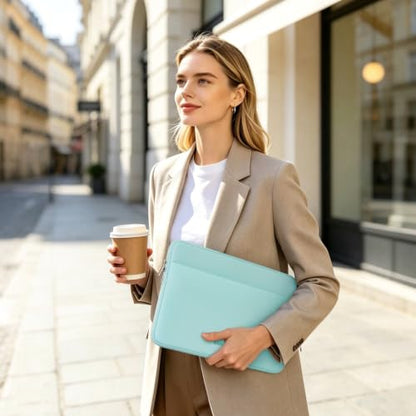 RAINYEAR Laptop Sleeve Case 13.3 Inch, Protective Portable Case with Front Pocket, Briefcase Handbag Laptop Bag Compatible with 13.3-14 Inch Laptop PC, 14 Inch MacBook Pro M5 M4 M3 M2 M1, Mint Green - color: Mint Green, size: 13.3-14 inch