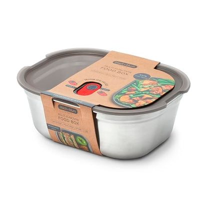 BLACK + BLUM Microwavable Stainless Steel Lunch Box | Multi-Function, Vacuum Sealed Container for Healthy Food | Portable and Stackable Food Storage for Office and Outdoor | 40 oz / 1200 ml | Leak Proof & Airtight, Durable & Reusable, Stackable Food Stora