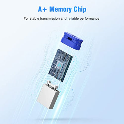 K&ZZ 64GB 5 Pack USB Flash Drives with Lanyard 64G Small USB Drive Ultra Fit Flash Drives Mini Thumb Drive 64 GB Micro USB 2.0 Pen Drive, Blue - color: Blue (5Pack), size: 64GB 2.0