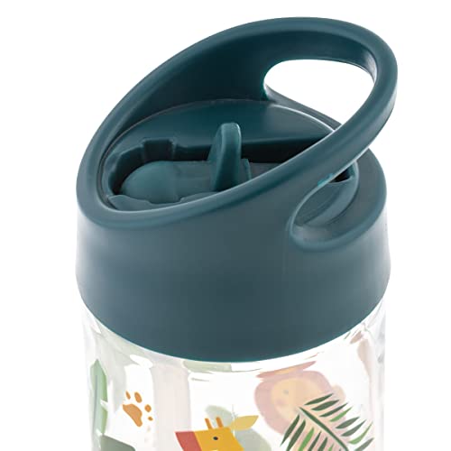Stephen Joseph, Kids Flip Top Water Bottle, 10 oz Tritan BPA Free, Water Bottle for Girls & Boys, Back to School Flip Top Bottle, Blue Zoo - color: Blue Zoo